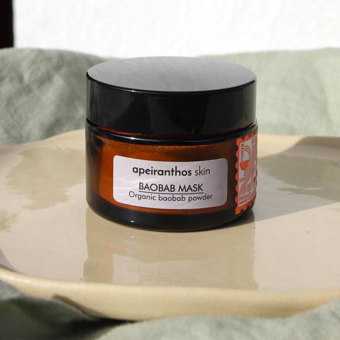 apeiranthos skin natural skincare Baobab mask Organic powder 50gr brighten anti-age face all types φυσικά καλλυντικά 100% οργανική σκόνη μάσκα λάμψη αντιγήρανση πρόσωπο όλοι τύποι δέρμα επιδερμίδα
